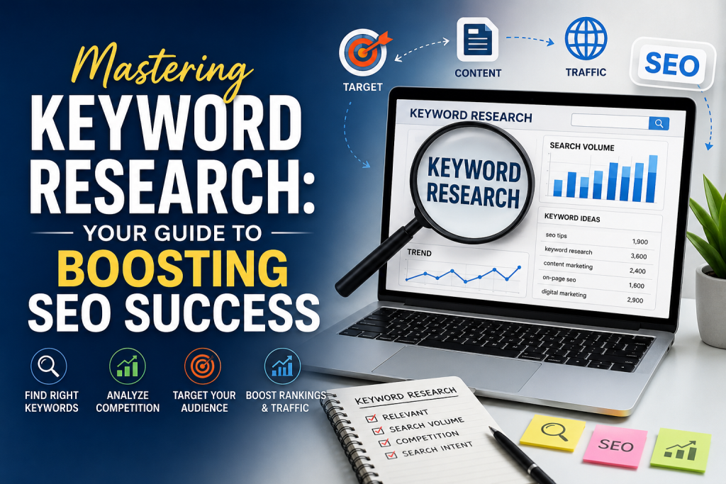 Mastering Keyword Research guide showing SEO strategy